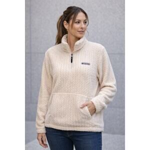 Columbia Sherpa Fleece Large Pullover Quarter Zip Cozycore Neutral Jacket